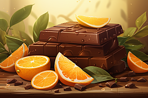水果巧克力甜食美味插画
