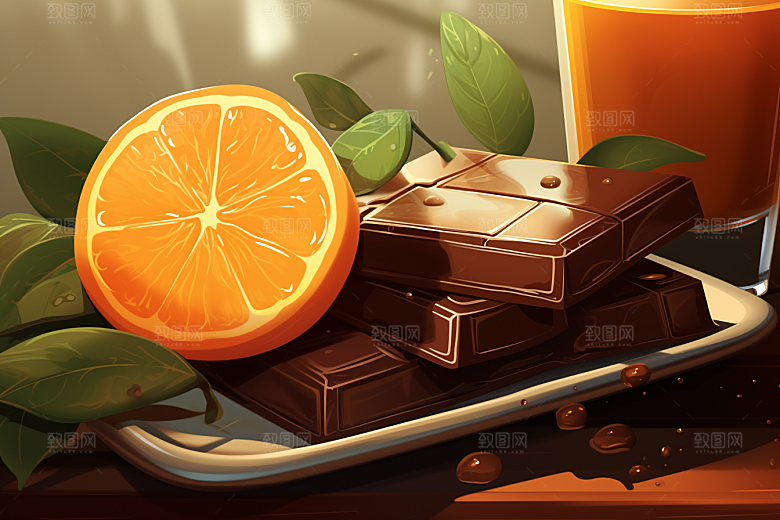 水果巧克力甜品零食插画