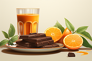 水果巧克力甜食美味插画