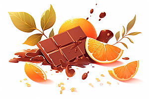 水果巧克力美食可可插画