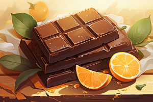 水果巧克力零食甜食插画
