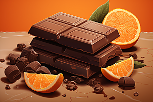 水果巧克力高清零食插画
