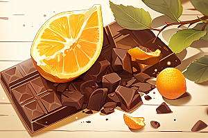 水果巧克力甜食高清插画
