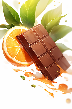 水果巧克力高清甜品插画