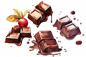 水果巧克力可可零食插画