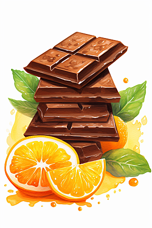 水果巧克力美味甜食插画