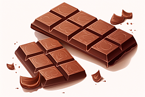 巧克力块美食零食摄影图
