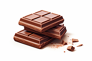 巧克力块香浓甜品摄影图