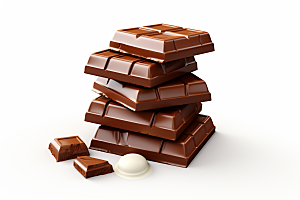 巧克力块美味甜品摄影图