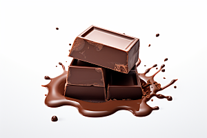 巧克力块美味甜品摄影图
