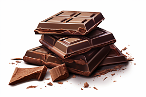 巧克力块甜品香浓摄影图