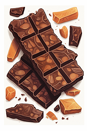 巧克力甜品美食插画贴纸