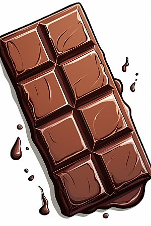 巧克力甜品甜美手绘贴纸