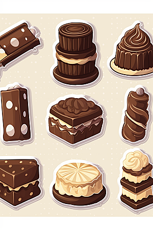 巧克力甜品文具甜美贴纸