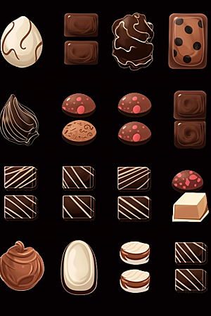 巧克力甜品手绘插画贴纸