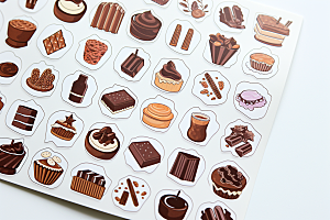 巧克力甜品插画甜美贴纸