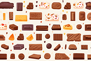 巧克力甜品文具插画贴纸