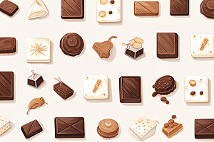 巧克力甜品文具插画贴纸