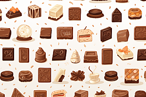 巧克力甜品手绘甜美贴纸