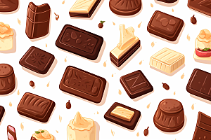 巧克力甜品手绘甜蜜贴纸
