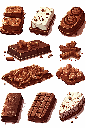 巧克力甜品文具手绘贴纸