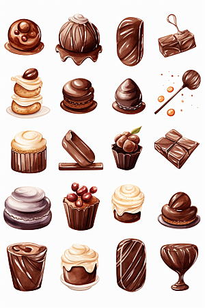 巧克力甜品美食文具贴纸