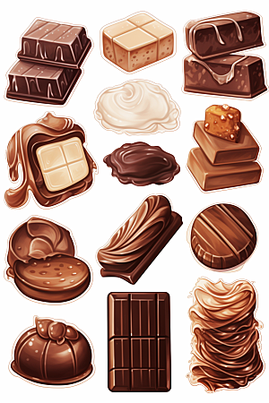 巧克力甜品美食文具贴纸