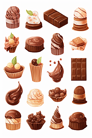 巧克力甜品甜蜜美食贴纸