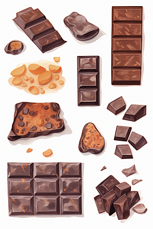 巧克力甜品美食甜美贴纸