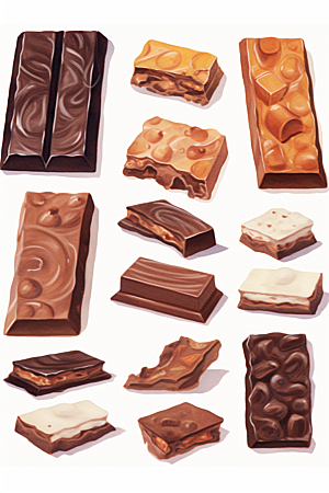 巧克力甜品手账插画贴纸
