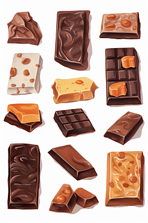 巧克力甜品插画甜美贴纸