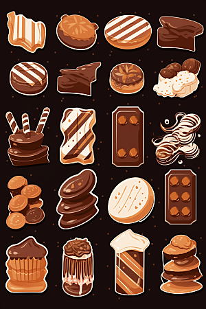 巧克力甜品文具手账贴纸