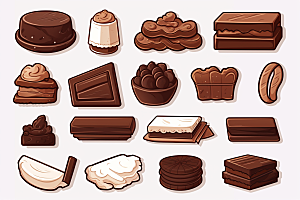 巧克力甜品插画甜蜜贴纸