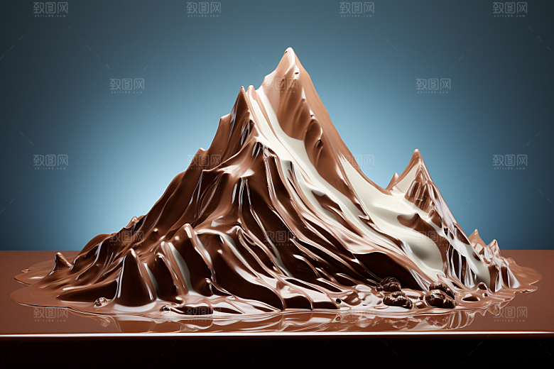 巧克力雪山高清甜食素材