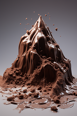 巧克力雪山甜食巧克力雕刻素材