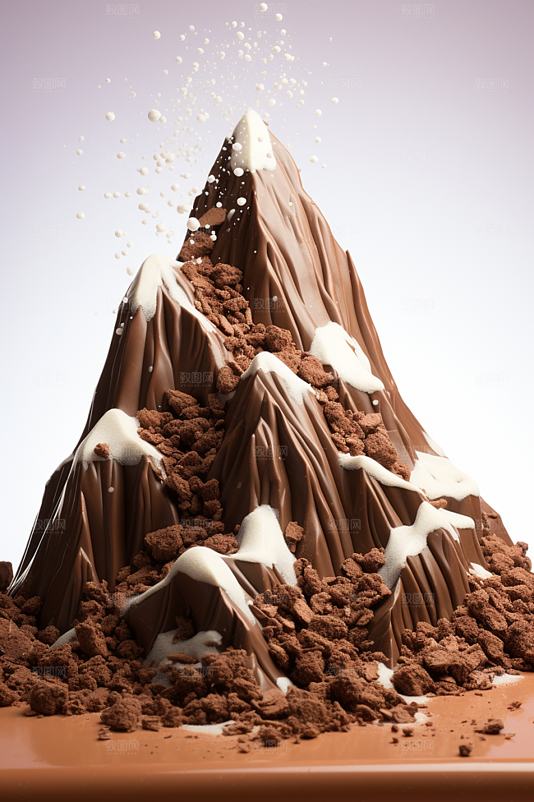 巧克力雪山美味艺术品素材