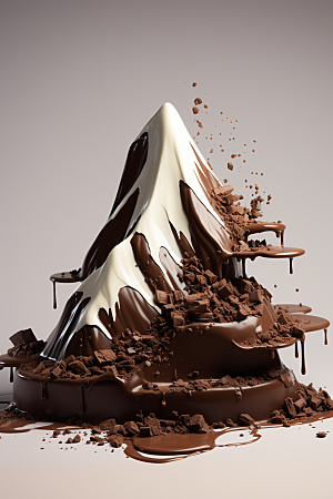 巧克力雪山可可甜食素材