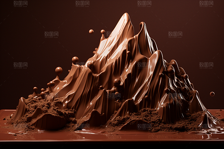 巧克力雪山可可艺术品素材