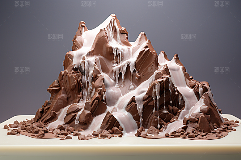 巧克力雪山高清美食素材