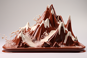 巧克力雪山美味美食素材