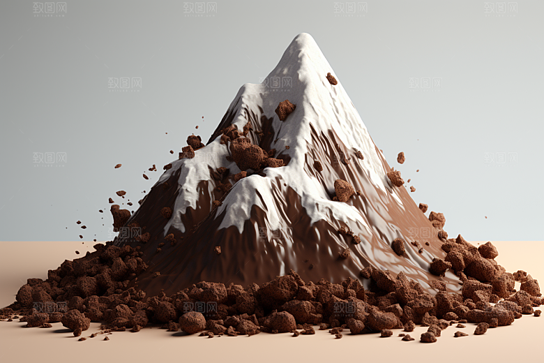 巧克力雪山美食艺术品素材