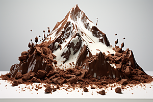 巧克力雪山巧克力雕刻高清素材