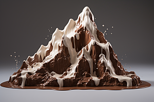 巧克力雪山高清甜食素材