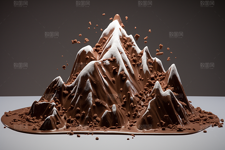 巧克力雪山美味艺术品素材