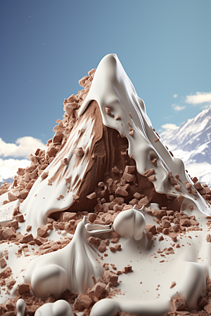 巧克力雪山可可高清素材