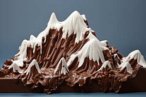 巧克力雪山巧克力雕刻甜食素材