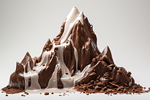 巧克力雪山高清美味素材