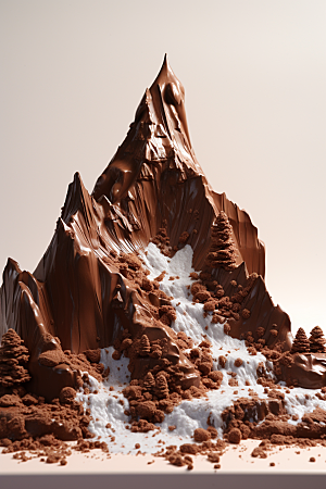 巧克力雪山巧克力雕刻高清素材