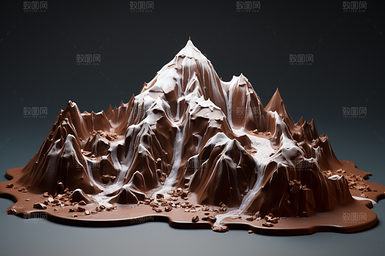 巧克力雪山甜食可可素材