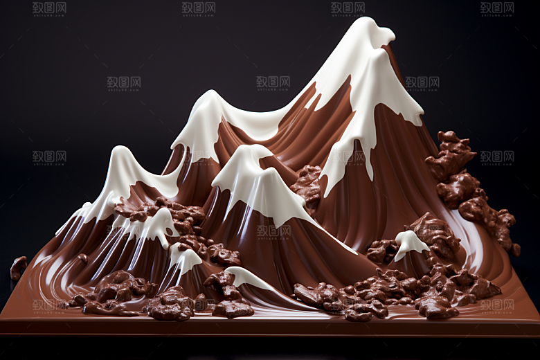巧克力雪山高清艺术品素材